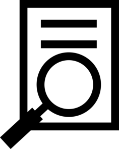 Paper With Text And Magnifying Glass Outline Svg Vector, Free Vectors File